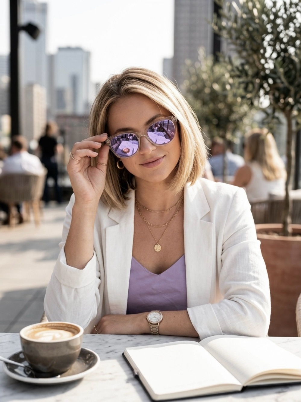 Michael Kors MK 2038 Spring Blossoms Sunglasses Clear/Purple Lens